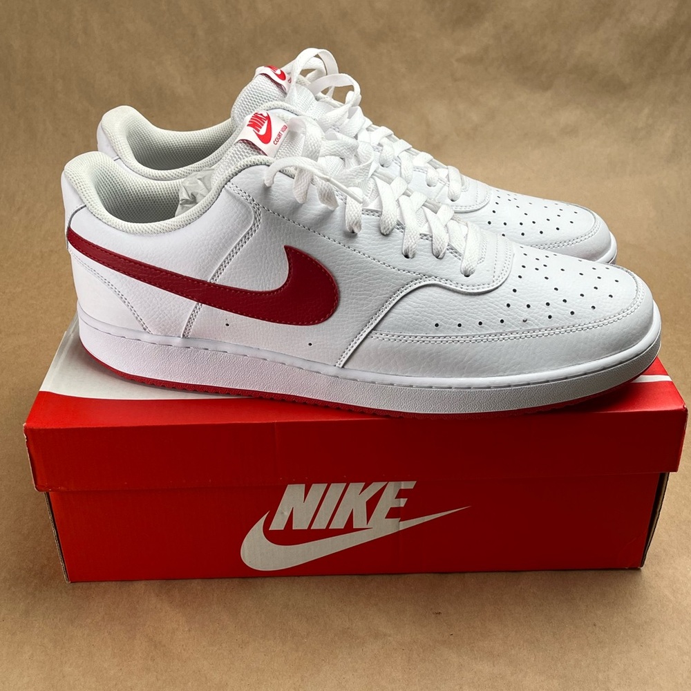 Nike Court Vision Low 'White University Red' CD5463-102 Men's 15